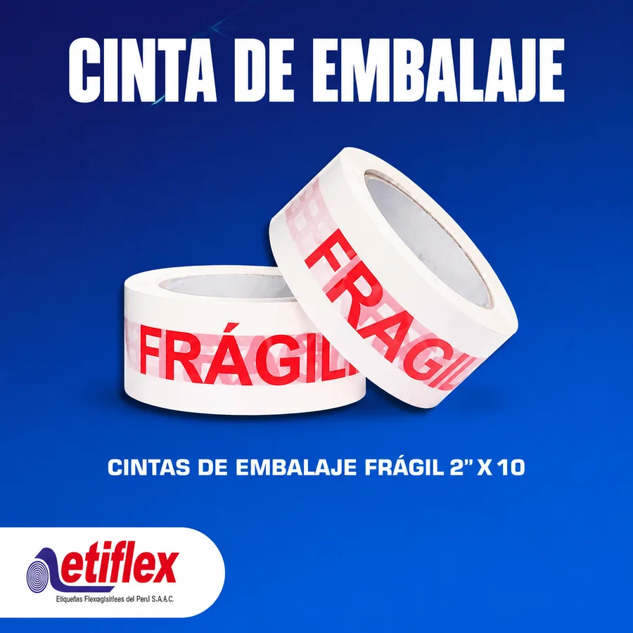 Cintas de embalaje FRÁGIL 2'' x 60 yardas / Caja x72 unid