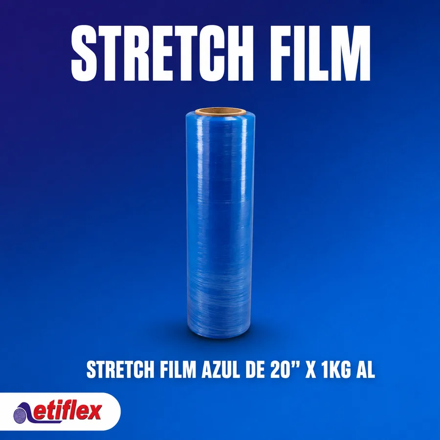 Stretch Film Azul De 20'' X 2Kg Altura 50cm - Caja X4 Unid