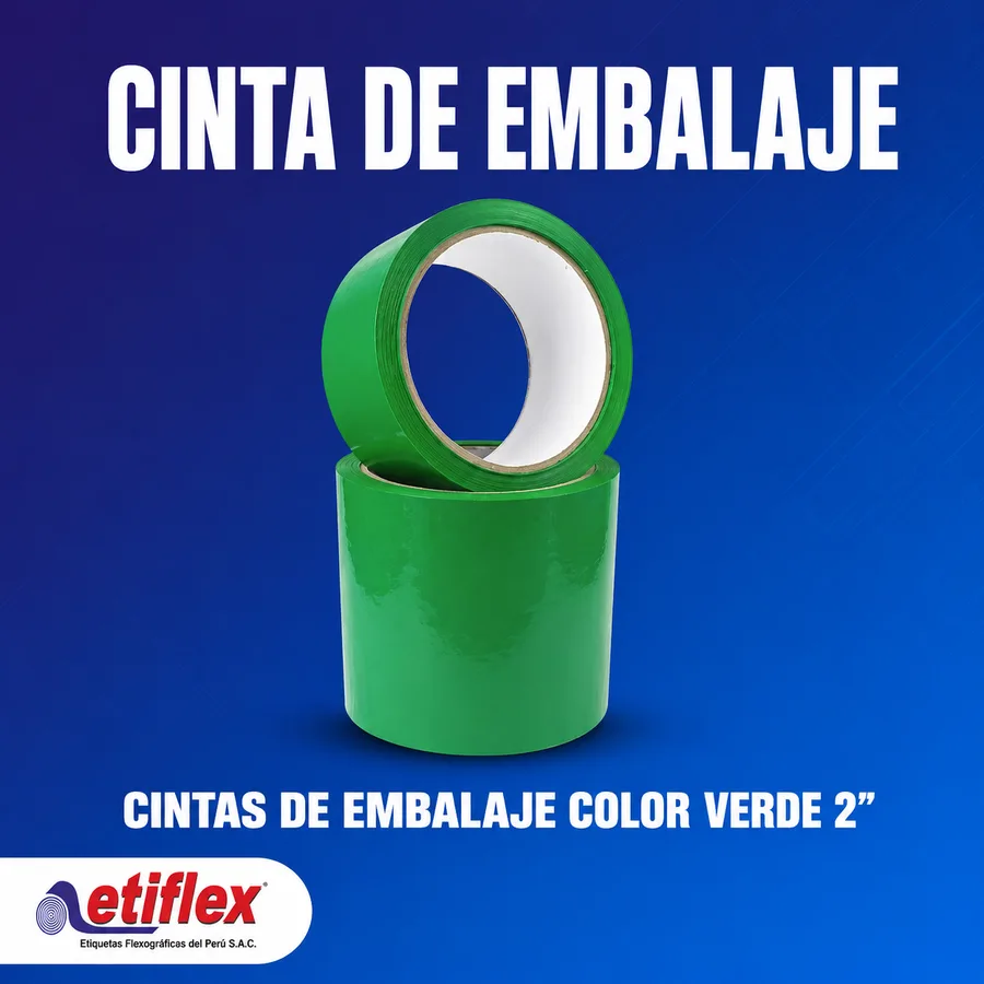 Cintas De Embalaje Color Verde 2'' X 60 Yardas / Caja X72 Unid