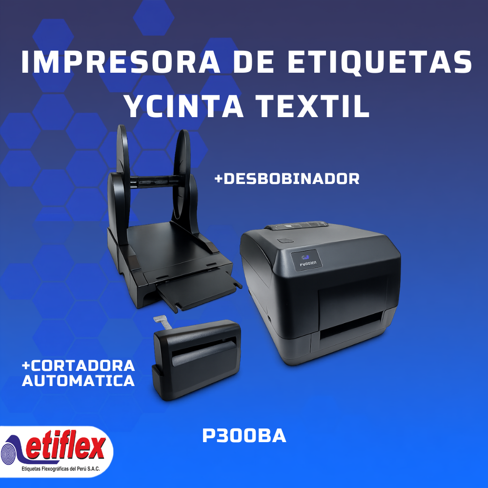 Pack Printers P300BA + Cortadora Automática + Desbobinador Externo