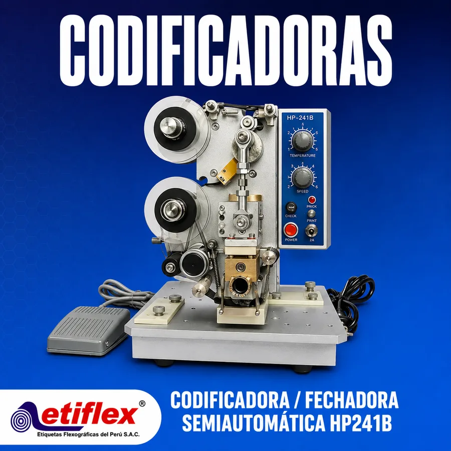 CODIFICADORA / FECHADORA SEMIAUTOMÁTICA HP241B – HOT STAMPING