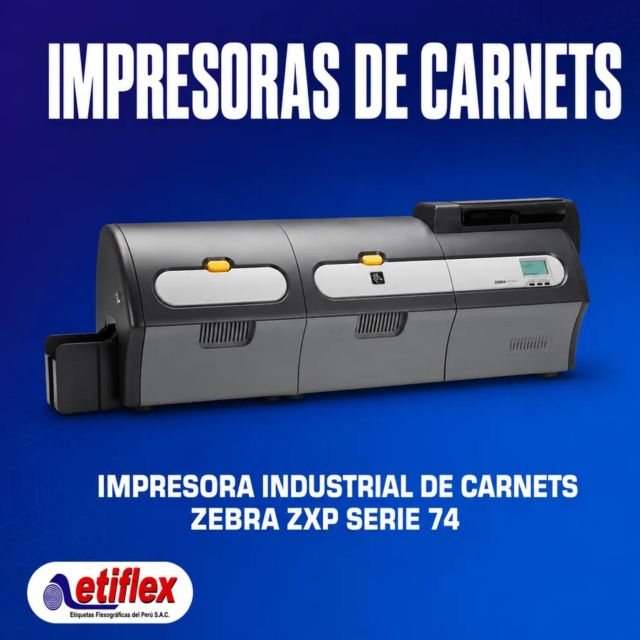 IMPRESORA INDUSTRIAL DE CARNETS ZEBRA ZXP SERIE 74