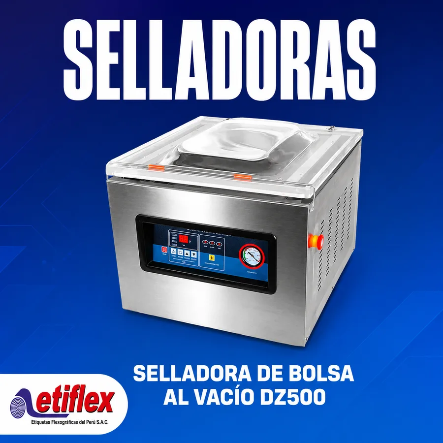 Selladora de Bolsa al Vacío DZ500 – Cámara en Acero Inoxidable