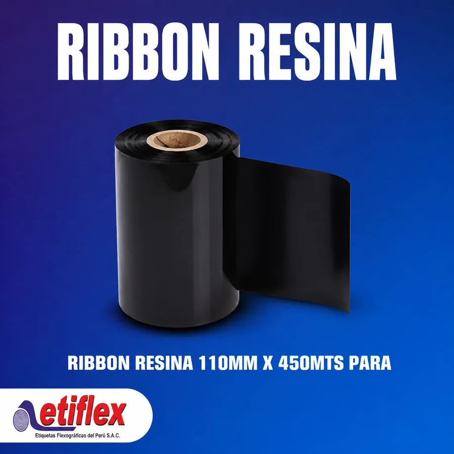 Cinta Ribbon Textil Premium Resina 40mm x 300m para impresoras de etiqueta