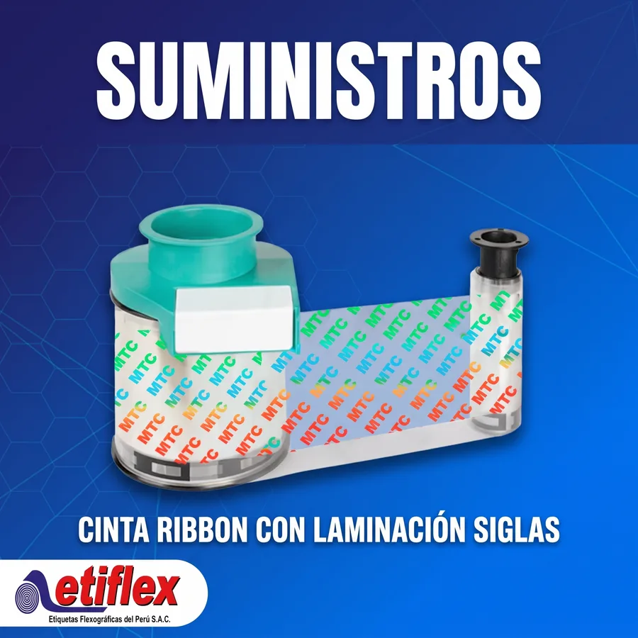 CINTA RIBBON CON LAMINACIÓN SIGLAS DEL MTC - 600 IMPRESIONES
