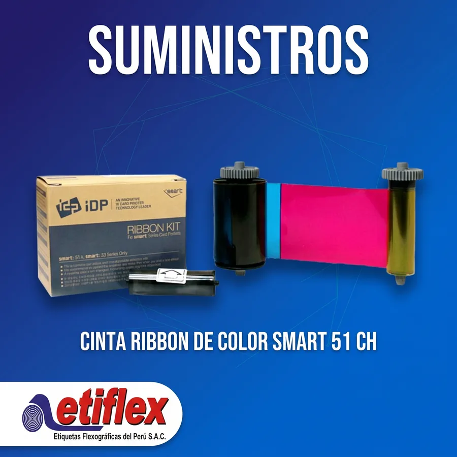 Cinta Ribbon de Color Smart 51 CH - 659366 YMCKO - para Impresora de Carnets