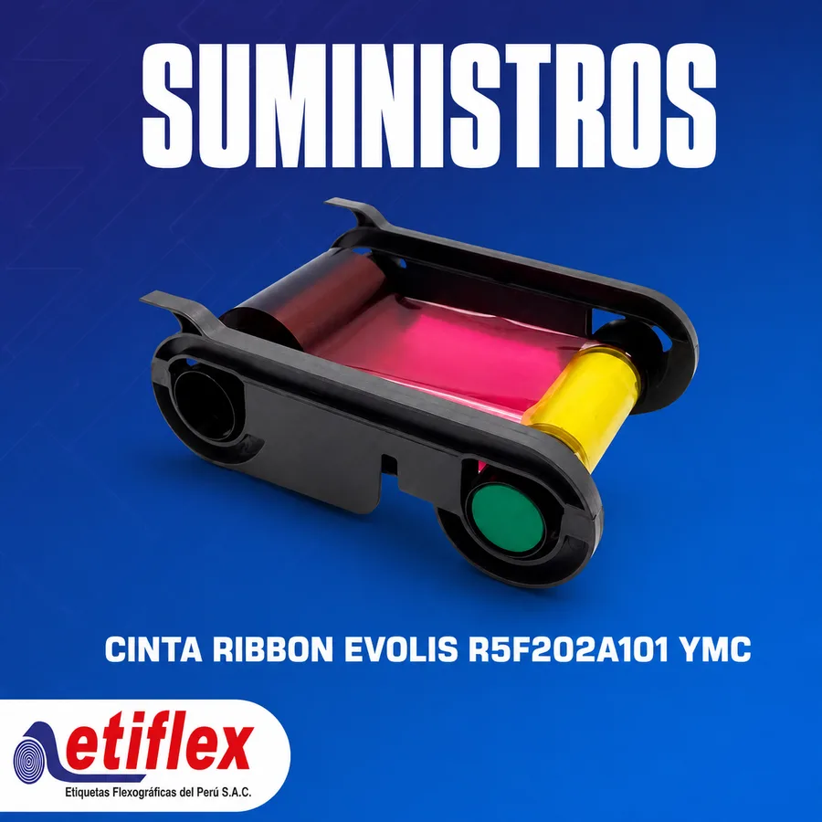 Cinta Ribbon Evolis R5F202A101 YMCKO – 200 Impresiones