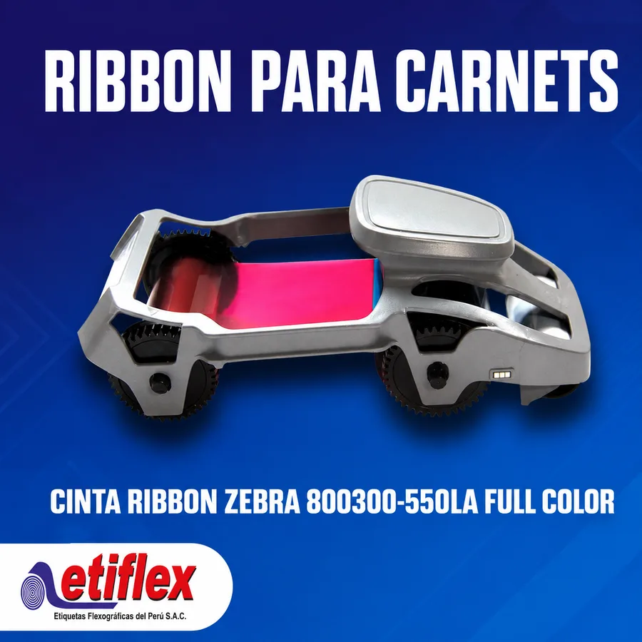 Cinta Ribbon Zebra 800300-550LA Full Color para impresoras de carnets Zebra ZC300