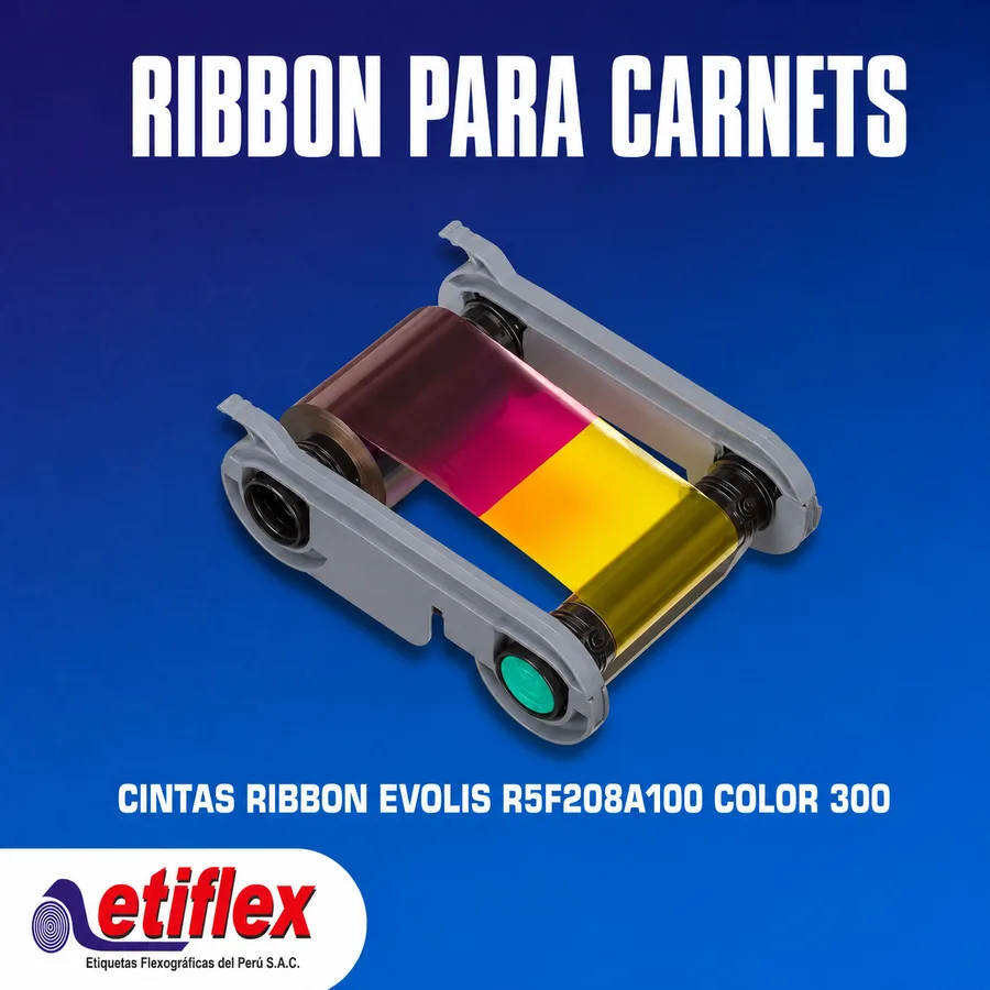 Cintas Ribbon Evolis R5F208A100 Color 300 Impresiones Para Primacy 2