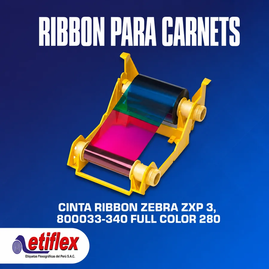 Cinta Ribbon Zebra ZXP 3, 800033-340 Full Color 280 IMG