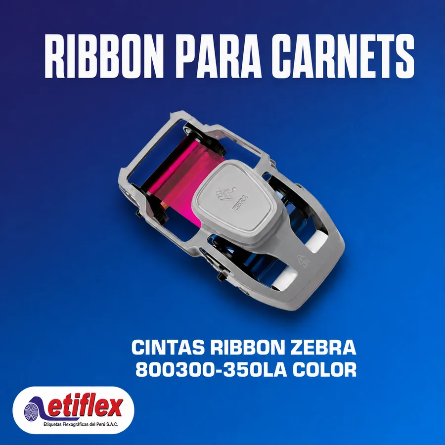 Cintas Ribbon Zebra 800300-350LA Color para impresoras de carnets Zebra ZC100 y ZC300