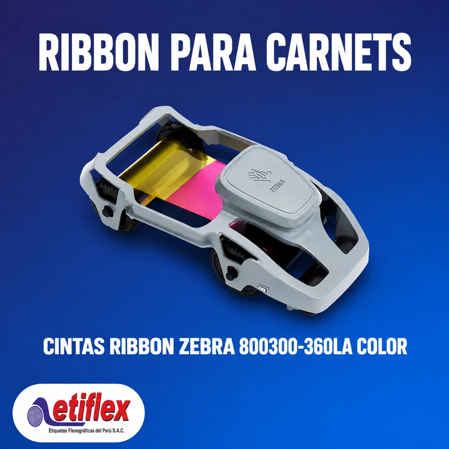 Cintas Ribbon Zebra 800300-360LA Color Para Impresoras De Carnets Zebra ZC300