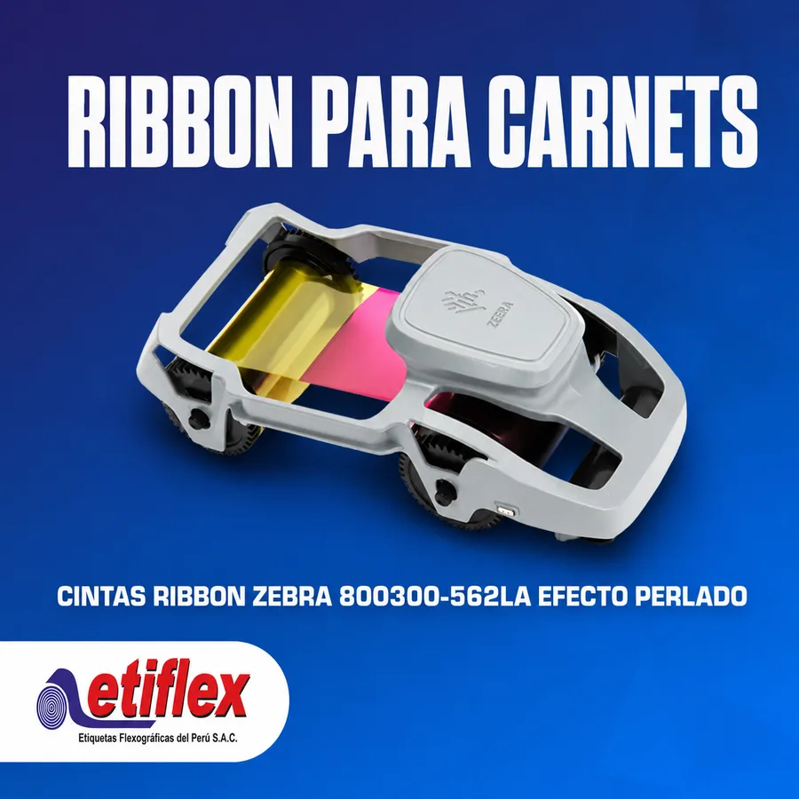 Cintas Ribbon Zebra 800300-562LA Efecto Perlado para impresora de carnets Zebra ZC300