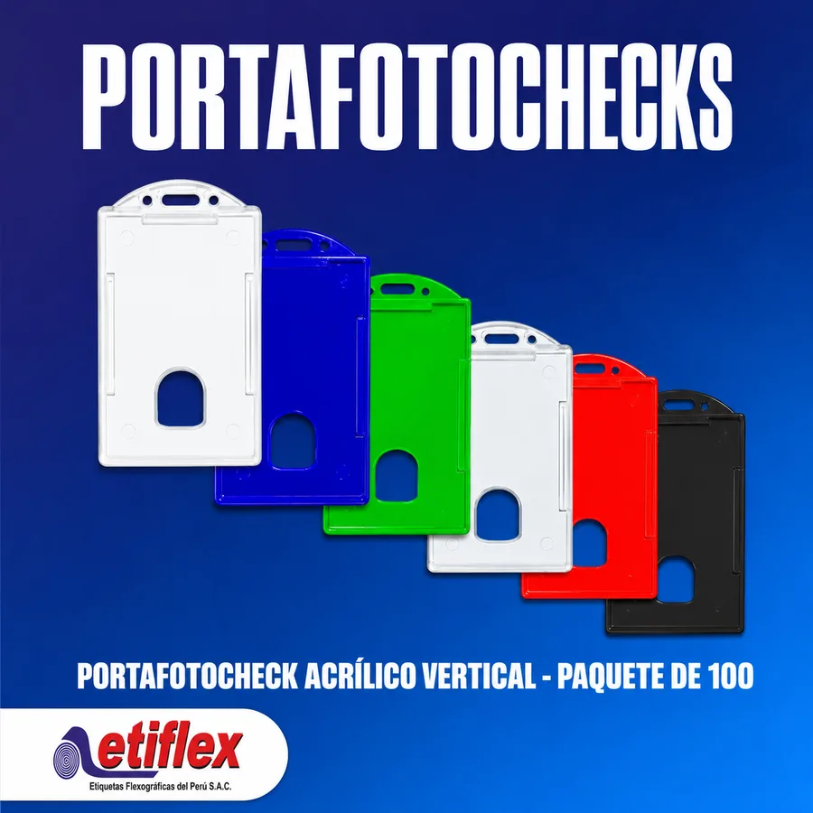 PORTAFOTOCHECK ACRÍLICO VERTICAL - PAQUETE DE 100 UND