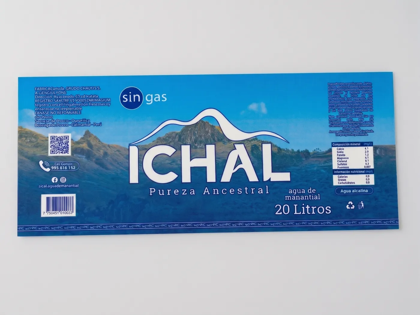 Etiqueta etiqueta de producto impresa por Etiflex para Ichal