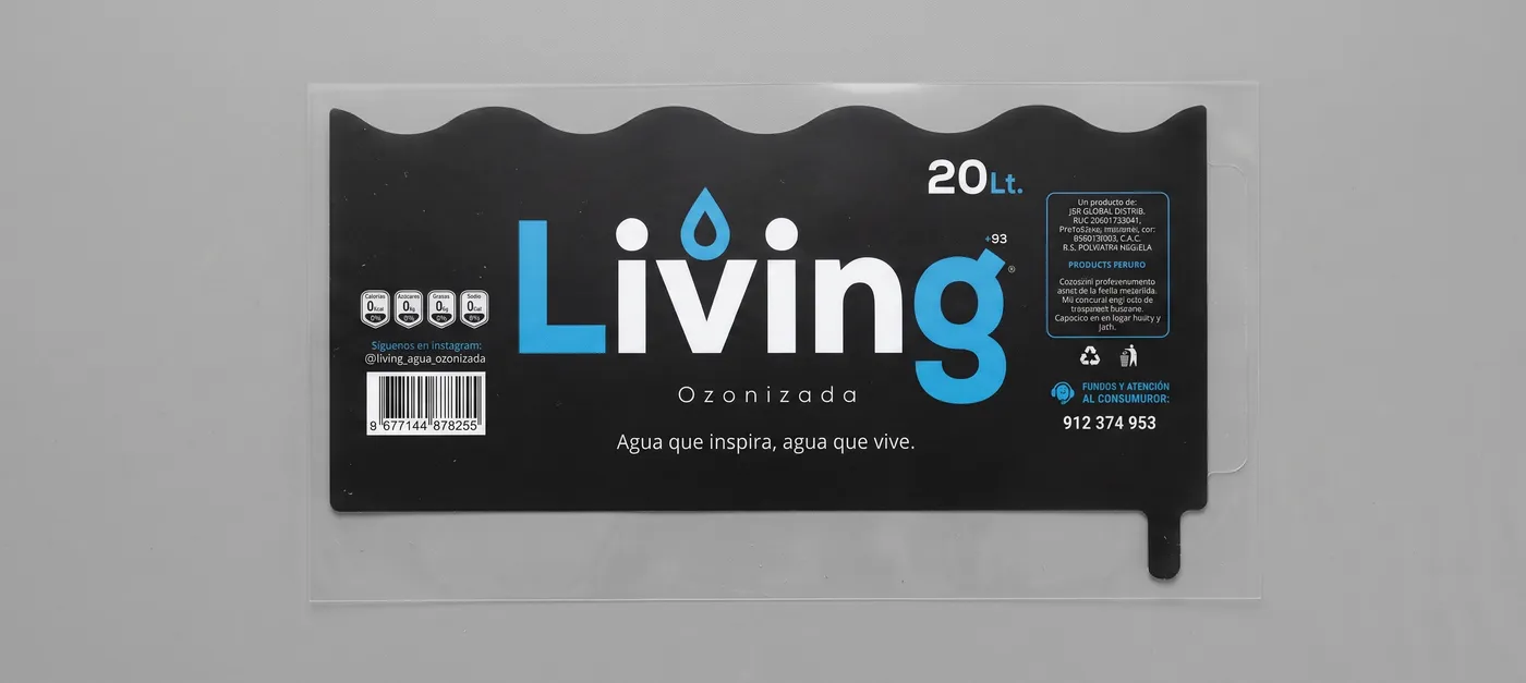 Etiqueta etiqueta envolvente impresa por Etiflex para Living