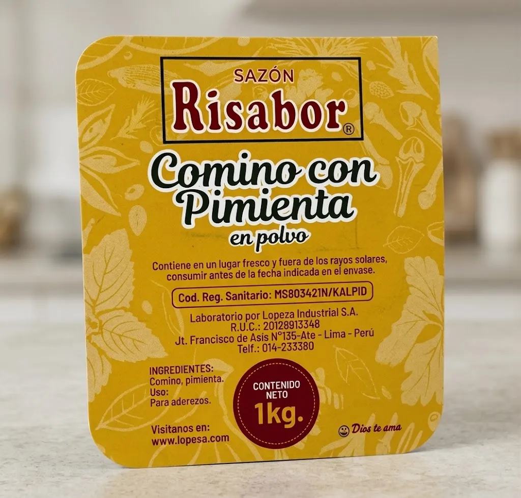 Etiqueta etiqueta de producto impresa por Etiflex para Risabor
