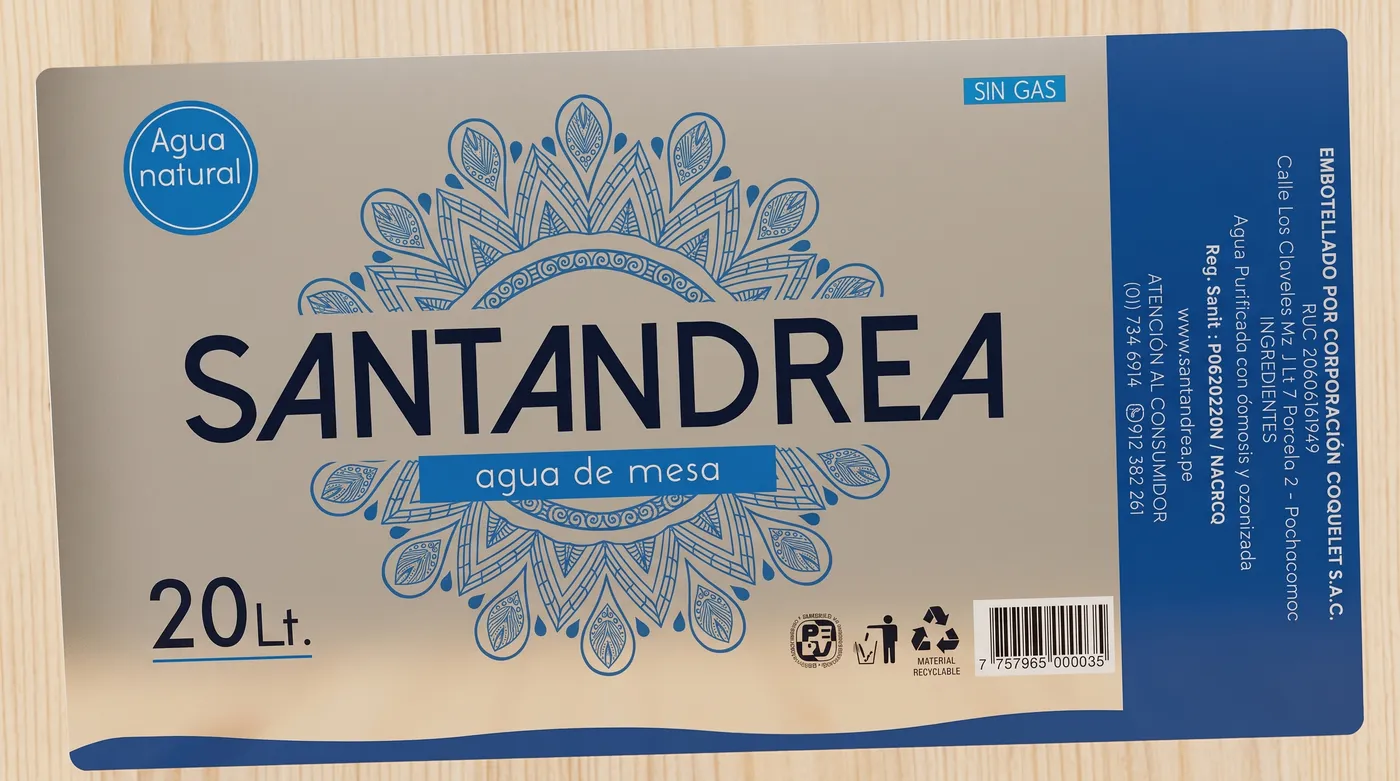 Etiqueta etiqueta envolvente impresa por Etiflex para Santandrea